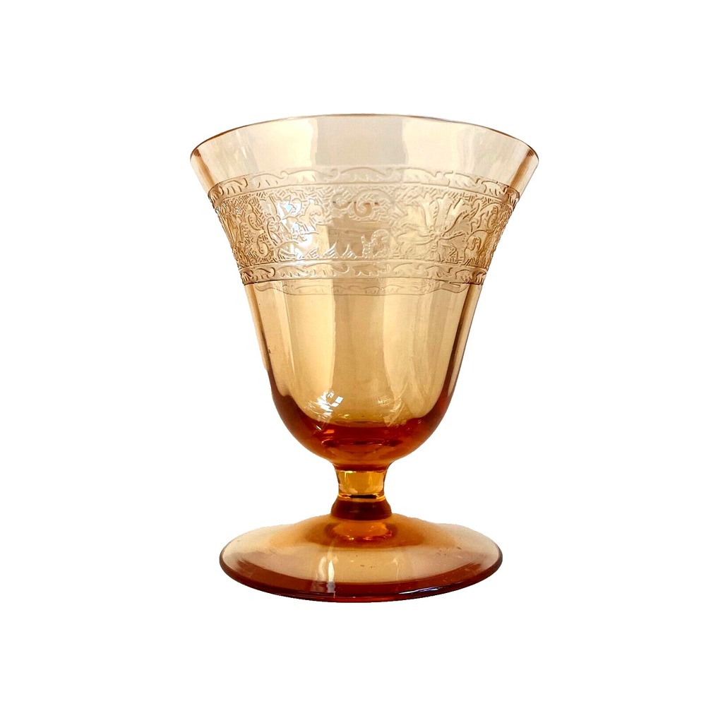 Fostoria Royal Amber Cordial Glasses 3.5" Tall Set of 7 Champagne Glasses Lovely - Picture 2 of 12